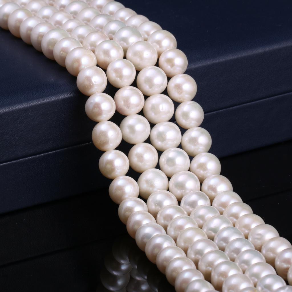 1String, Potato-shaped Pearls, 11–12 Mm, White Natural Freshwater Pearl Beads for Jewelry Making DIY Necklace Bracelet Crafts, Mother's Day Gift 36cm