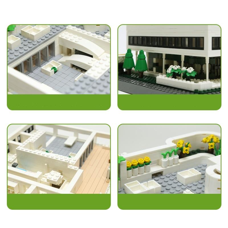 Non-Toxic 1226Pcs World Famous Architecture Villa Savoye Of Paris France Building Blocks Small Particle Assembly Toys Children Gifts Assembly
