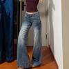 Comfortable Smaller Retro Not Stick Leg Micro-flare Jeans Female Low Waist Thin Straight Dragging Trousers Women Jeans for Women Long Denim Pants
