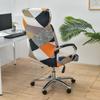 Stretch Computer Chair Cover With Arms Floral Printed Office Rotating Chair Slipcover Desk Armchair Cover Seat Cover Anti -Dirty