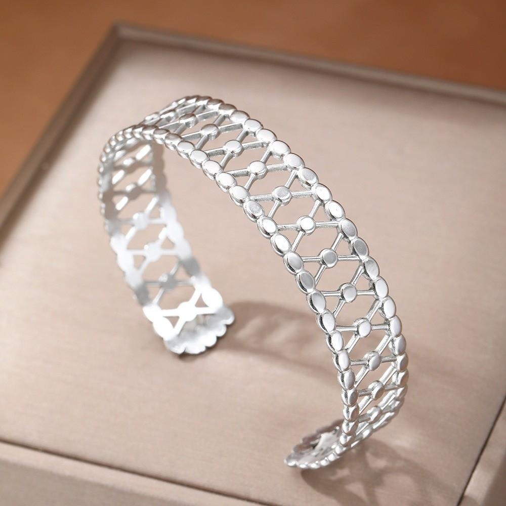 Stackable Geometric Bangle Vintage Style Stainless Steel Bangle Cuff Bangle Bracelet  for Gifts