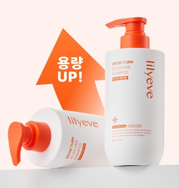 lilyeve Growturn 3D Volumen Haarausfall Shampoo 500ml – Anti Haarausfall & Volumenaufbauende Kopfhautpflege