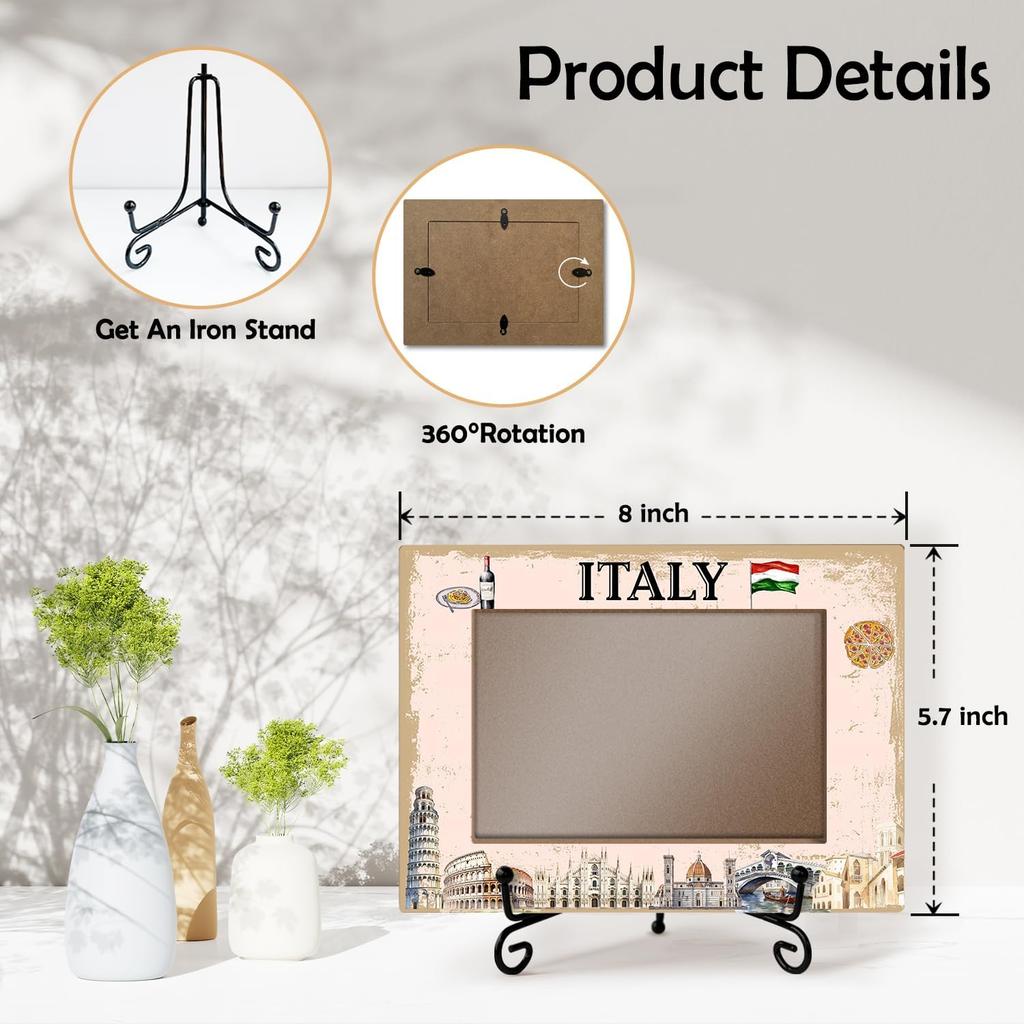 Italy Souvenirs - Couple Picture Frame, Italy Gift, Engagement Photo Frame, Travel City Frame, Gifts For Newly Engaged Couple, Honeymoon Gifts Table