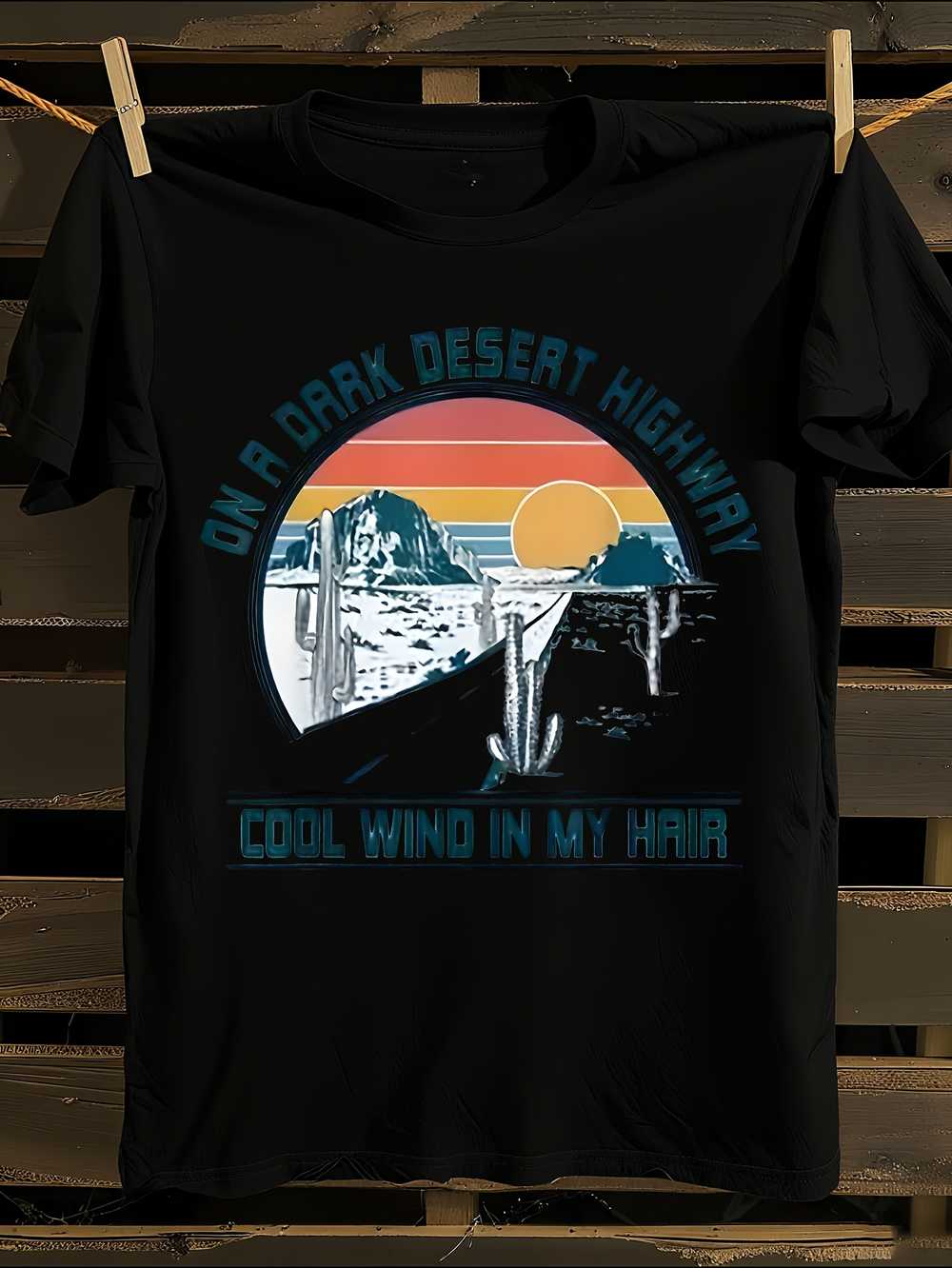 

Vintage Desert Graphic T-Shirt Mens Tshirt Womens Tshirts with Letters Print Short Sleeves T-Shirt Casual Street Tee Shirt Top S