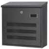 Jssmst Mailbox, Black, Key Lock, Large, Wall-Mounted, 34.5x33x11cm (918-Black)