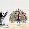 {Summer2}{MX} 2D Flat Acrylic Peacock Figurine Tabletop Decoration Luxury Crystal Peacock Ornament For Home Office Crafts Gift