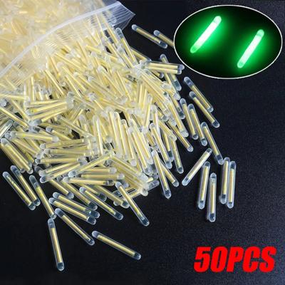 50 Teile/los 2,2-4,5 Mm Licht Nacht Angeln Float Stange Lichter Dark Glow Stick Angeln