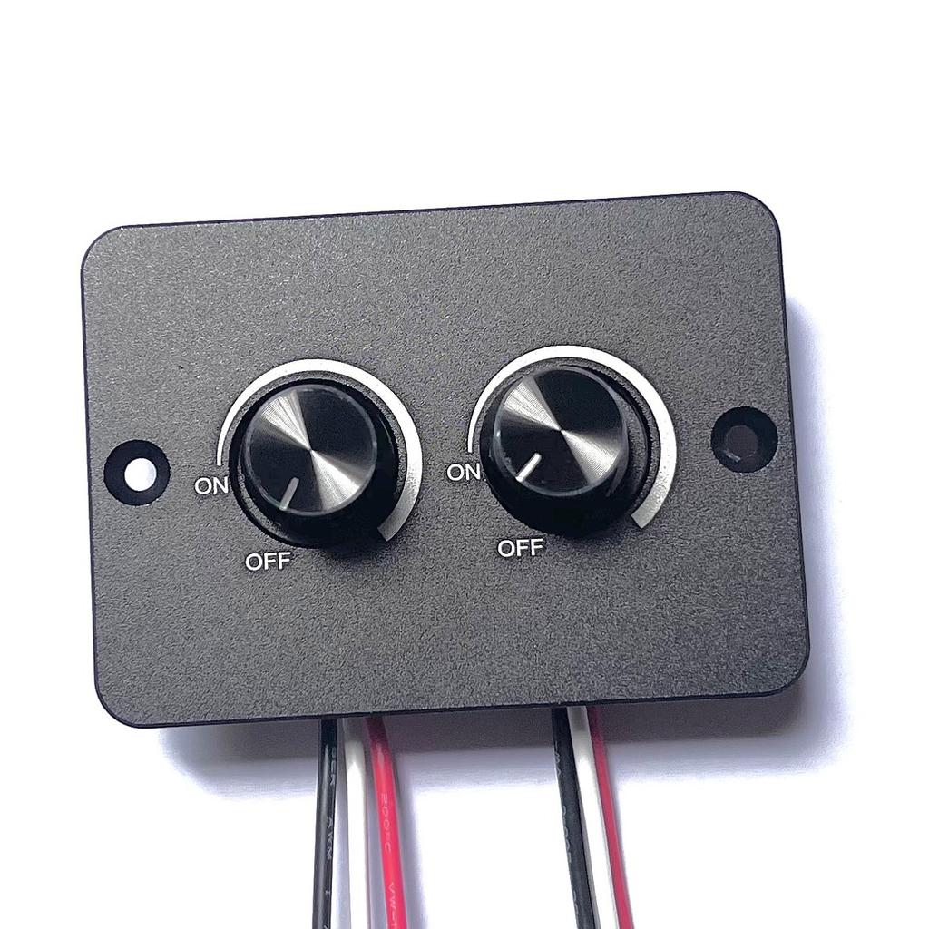 Dual Rotary 12V LED Dimmer Switch 60W PWM Control with Silent Operation Plastic LED Dimmer Tool For Car Van Lighting