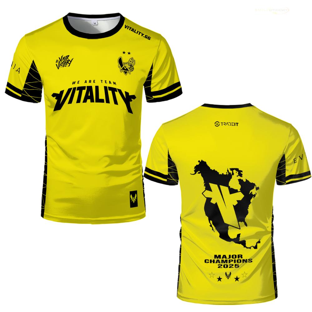 2025 CS2 Austin Major Team Vitality Gedenkuniform Fan Trikot ZywOo Training Atmungsaktives T-Shirt Herren Custom O-Ausschnitt Tops