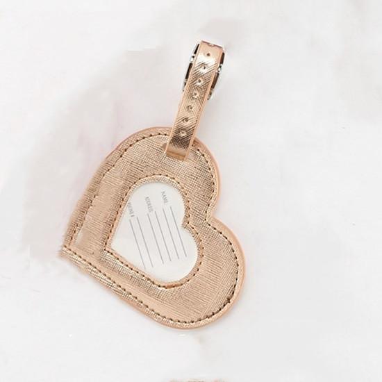 

Новая модная багажная бирка в форме сердца, женские дорожные аксессуары, кожаный чемодан, держатель для идентификационного адреса, багажная бирка для посадки, портативная этикетка