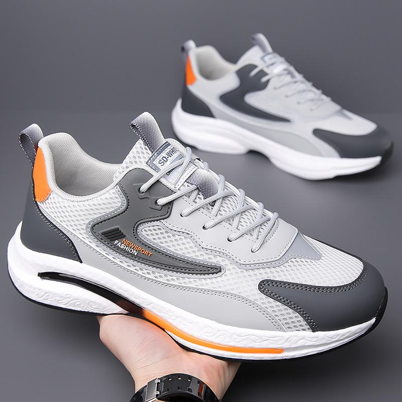 2025 Men's Shoes Casual Mesh Sports Shoes Summer New Non-slip Shock Absorption Men's Lightweight Running Shoes Breathable One Piece