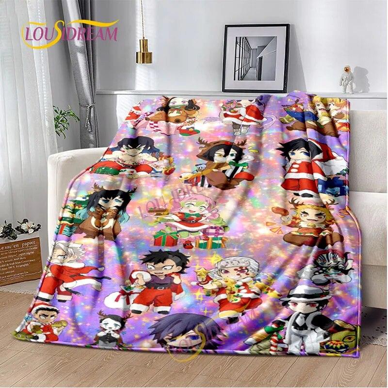 Japanese Cartoon Series Blanket Living Room Bed Sofa Travel 3D Demon Slayer Blanket Cartoon Home Office Hiking Gift