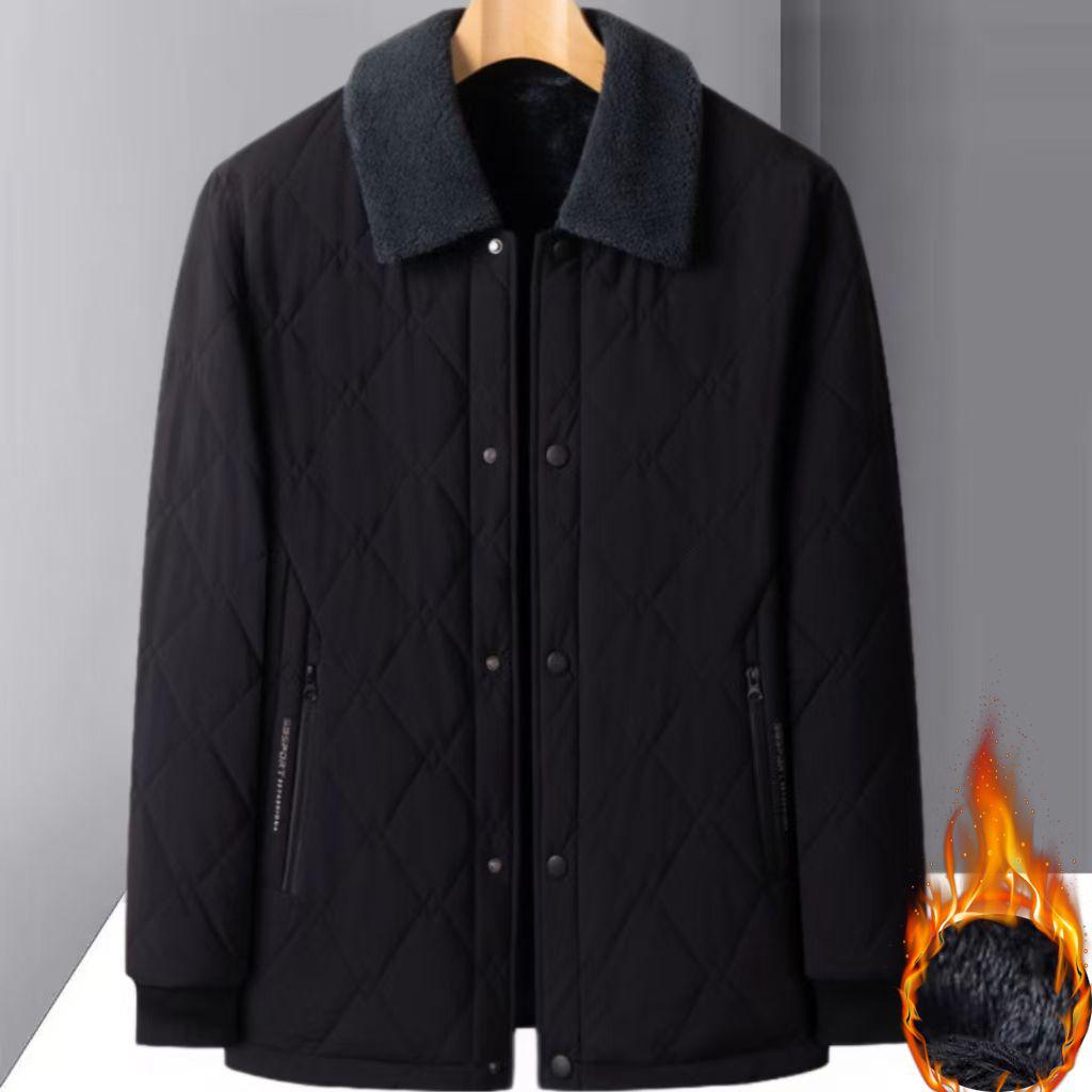 

Men s Thickened Cotton Lapel Coat - Warm Winter Jacket for Mid-Aged and Elderly - Plus Size Available 190/104A for 170-190 lbs