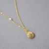 Korean Gold-Plated Pearl Shell Pendant Necklace