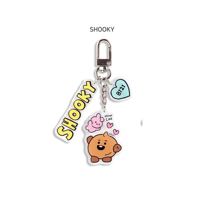 

Kawaii Bt21 Acrylic Keychain Backpack Pendant With Double-Sided Pattern Pendant Chimmy Cooky Koya Tata Anime Gift Toys