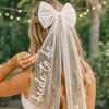Bride-to-Be Bow Veil Hair Clip Mesh Tulle Fabric Ideal for Bachelorette Party Bridal Pre Wedding Looks