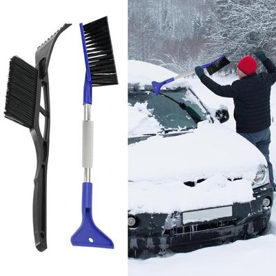 Car Ice Scraper Snow Shovel 2-in-1 Winter Windshield Snow Brush Scrapers Cleaning Tool For Vehicle SUV Truck Exterior