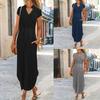 Solid Color V-neck Summer New Dress Women's Clothing