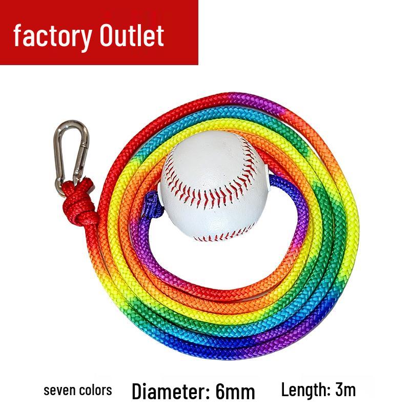Baseball Rebound Trainer: 3m Colored Rope with Buckle