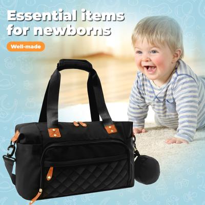 Oxford Cloth Baby Diaper Bag Large Capacity Nappy Tote Bag with Removable Shoulder Strap Waterproof Hand Maternity Totes