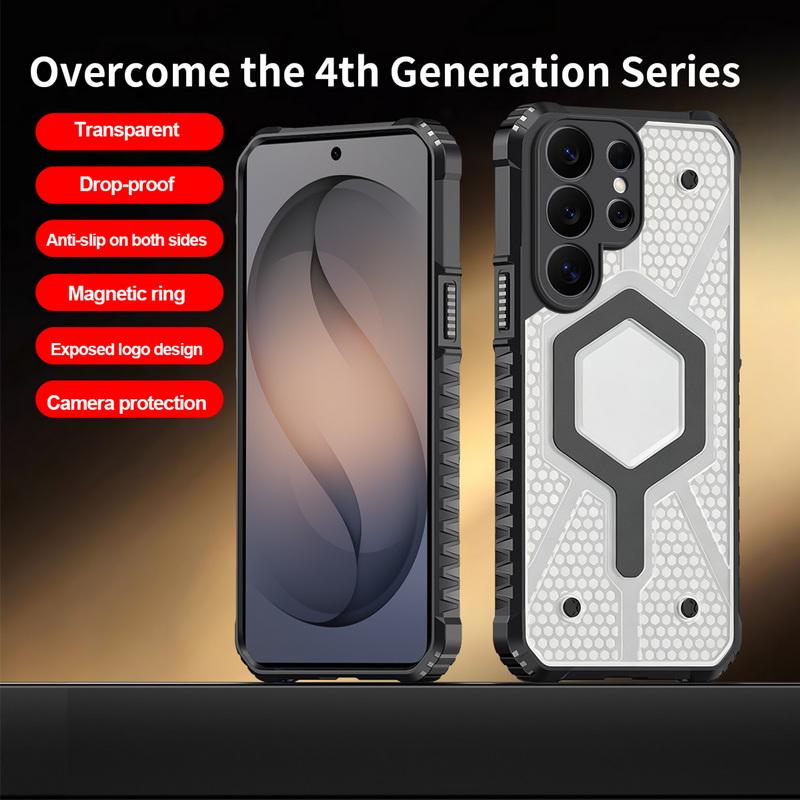 Honeycomb Pattern Magnetic Phone Case For Samsung S26 Ultra S25 FE S24 S23 Plus S22 A35 A55 A16 A26 A36 A56 A17 A57 5G Shockproof Bumper Cover