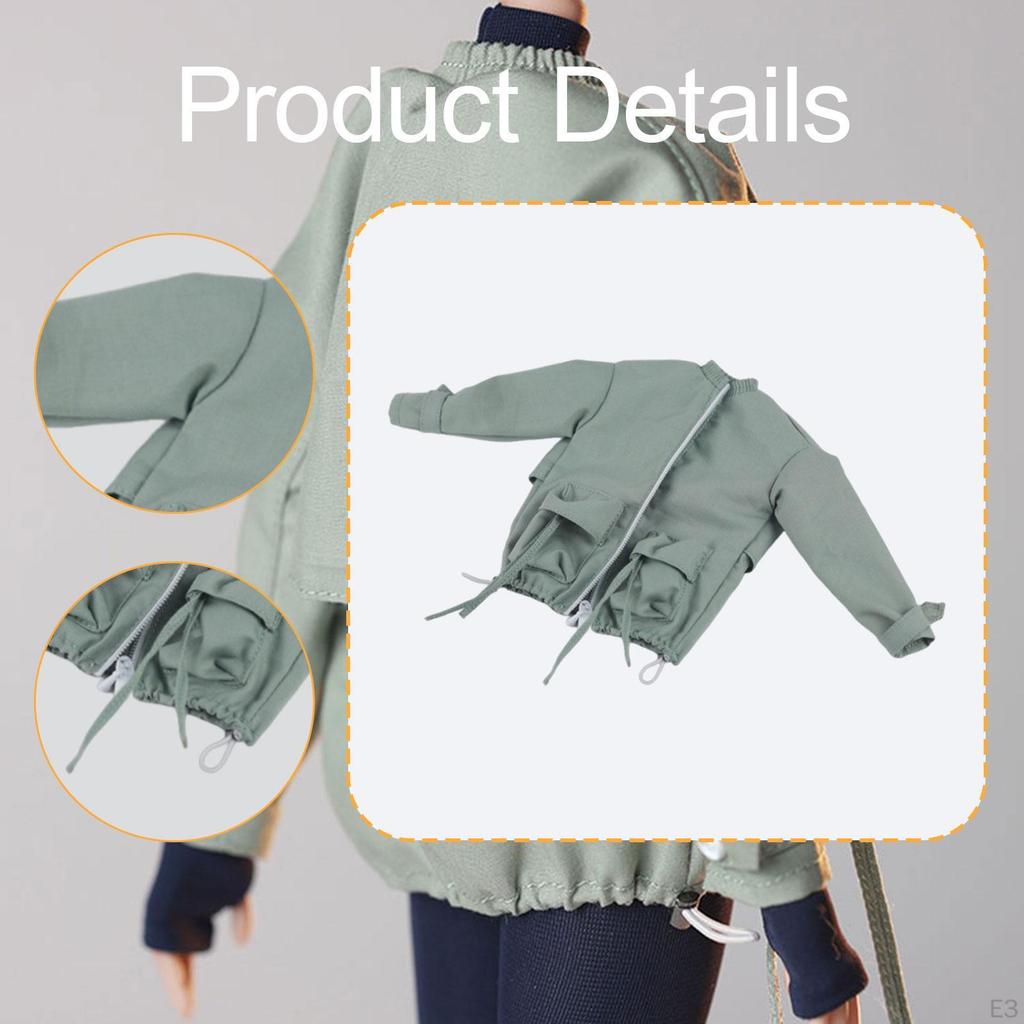 1/6 Female Action Figure Jacket Dress Up Photo Prop Easy To Wear Trendy Doll Costume Accessories