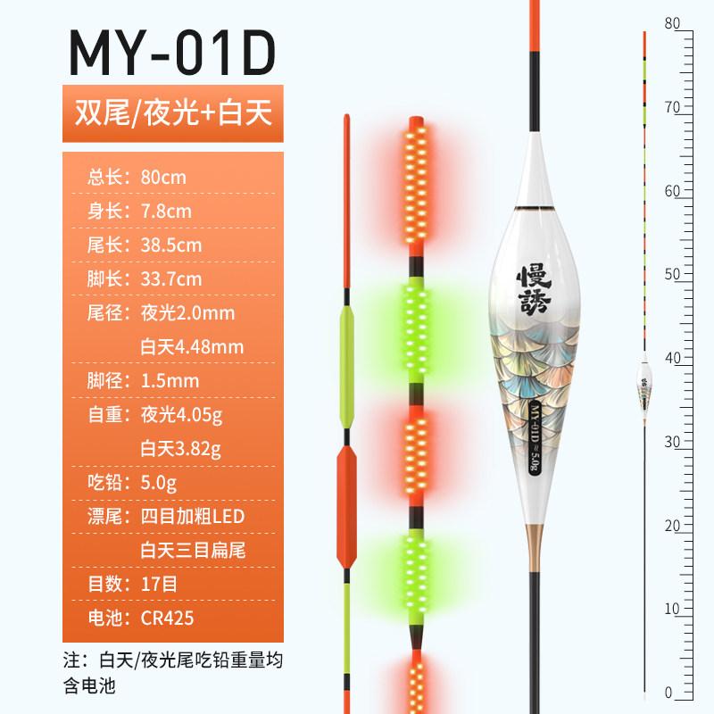 Handmade LED Hardtail Fishing Float Night Glow Eye-Catching Dual-Use Day/Night for Mixed Fishing Large Fish