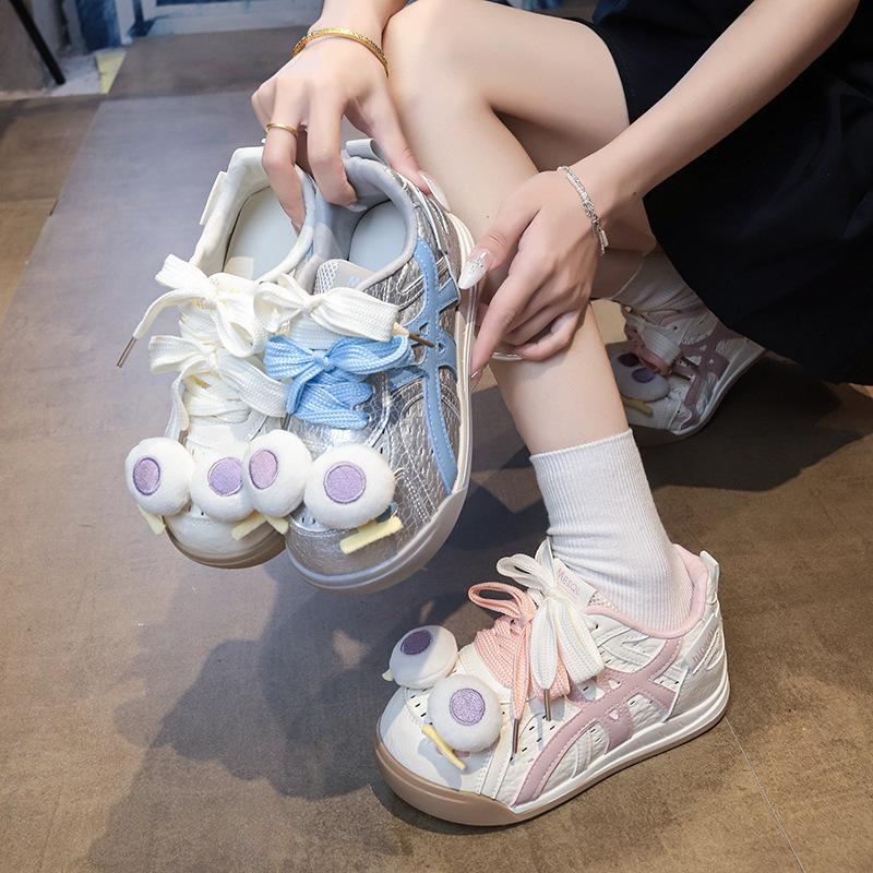 2025 Summer Little White Shoes New Korean Version Ins Female Students Height Increase Mesh Breathable Board Shoes Platform Casual Shoes