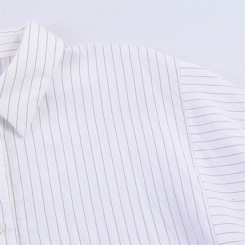 2026 Womens Loose Fit Casual Shirt Solid Striped Long Sleeve Button-Down Korean Style Comfort Top