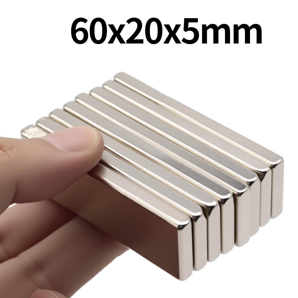 60x20x5mm Σούπερ Ισχυρός Μαγνήτης Νεοδυμίου N35 NdfeB Μόνιμος Μαγνητικός Μαγνήτες Μπλοκ Ισχυροί Μαγνήτες Μαγνήτης Ψυγείου