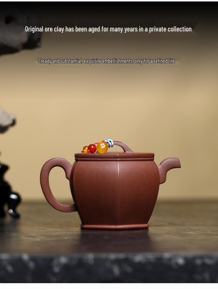 Yixing Zisha Purple Clay Teapot Set - Handmade Kung Fu Tea Set for Home, Office, or Business Gifts