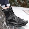 Men's Summer Mesh Breathable Black High-Waist Side-Zip Martin Boots for Security and Training
