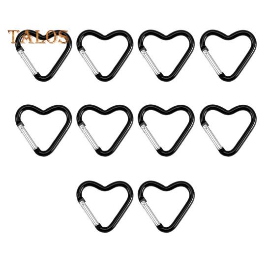 

20 шт. карабин в форме сердца, прочный алюминиевый брелок, зажим, пружинный крючок, пряжка для рюкзака, бутылка для воды, аксессуары для кемпинга на открытом воздухе чёрный
