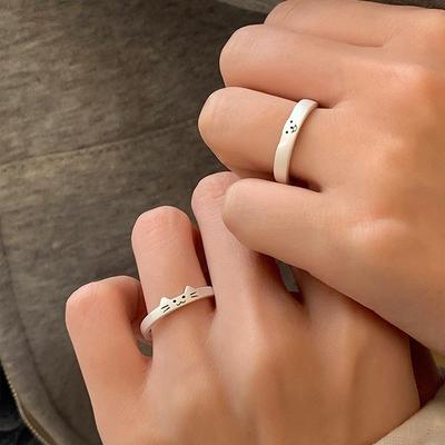 Children's Fun Animal Diary Ring: Versatile Adjustable Ring with Niche Creative Design for Women, Fashionable Open Style for Index Finger.