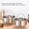 Steamer Basket for, Non Stick Vegetable Steamer Basket with Handle, Stainless Steel Steamer Basket Insert for Pots, Sugar Removal Rice Cooker Insert