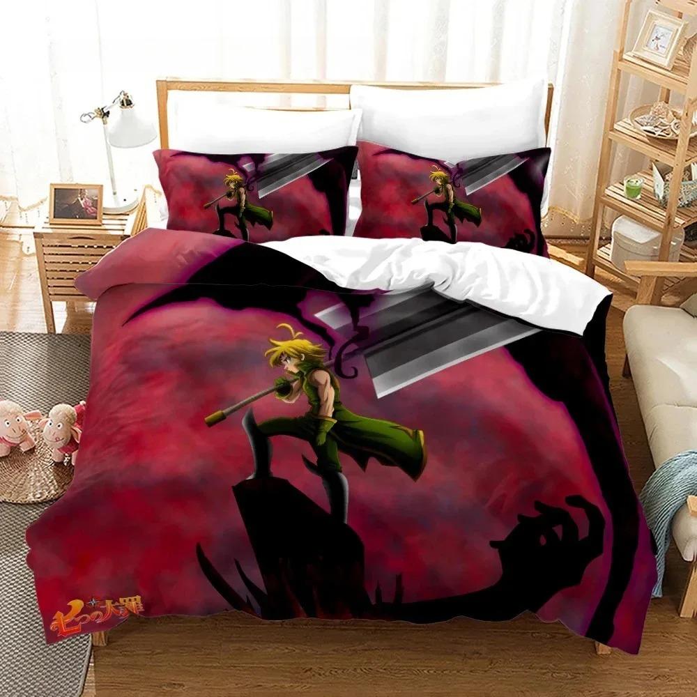 Comforter The Seven Deadly Sins Bedding Set Single Twin Full Queen King Size Anime Bed Set Aldult Boy Bedroom S 3D Print