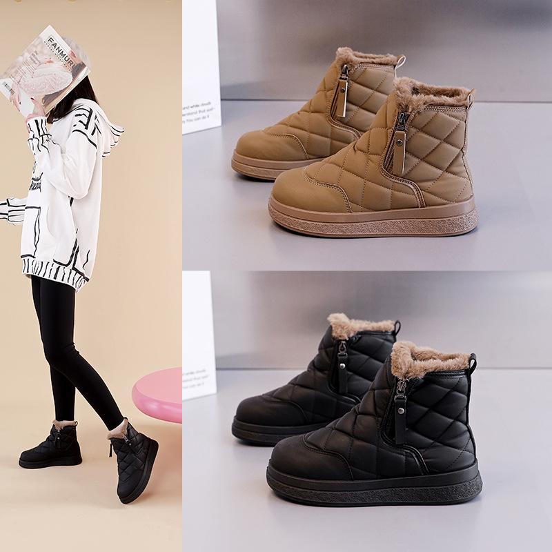 Snow boots women's 2025 new winter velvet thickened warm high-top boots platform cotton shoes snow boots DY8888