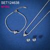 Fashion Love Heart Zircon Jewelry Set, Stainless Steel Necklace Bracelet Stud Earrings, Luxury Versatile Women's Jewelry Bulk