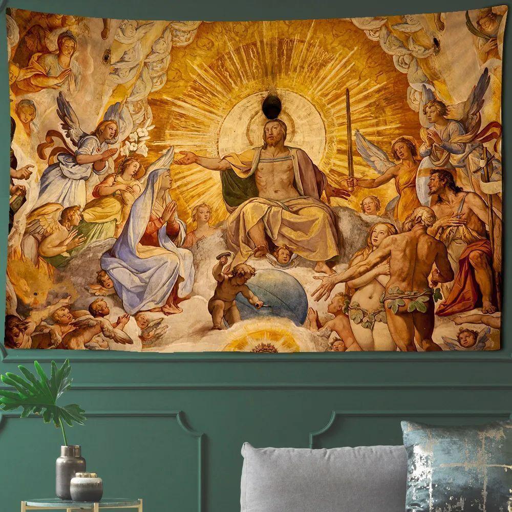 Tapestry Christ Jesus classical god 75x100 чёрный