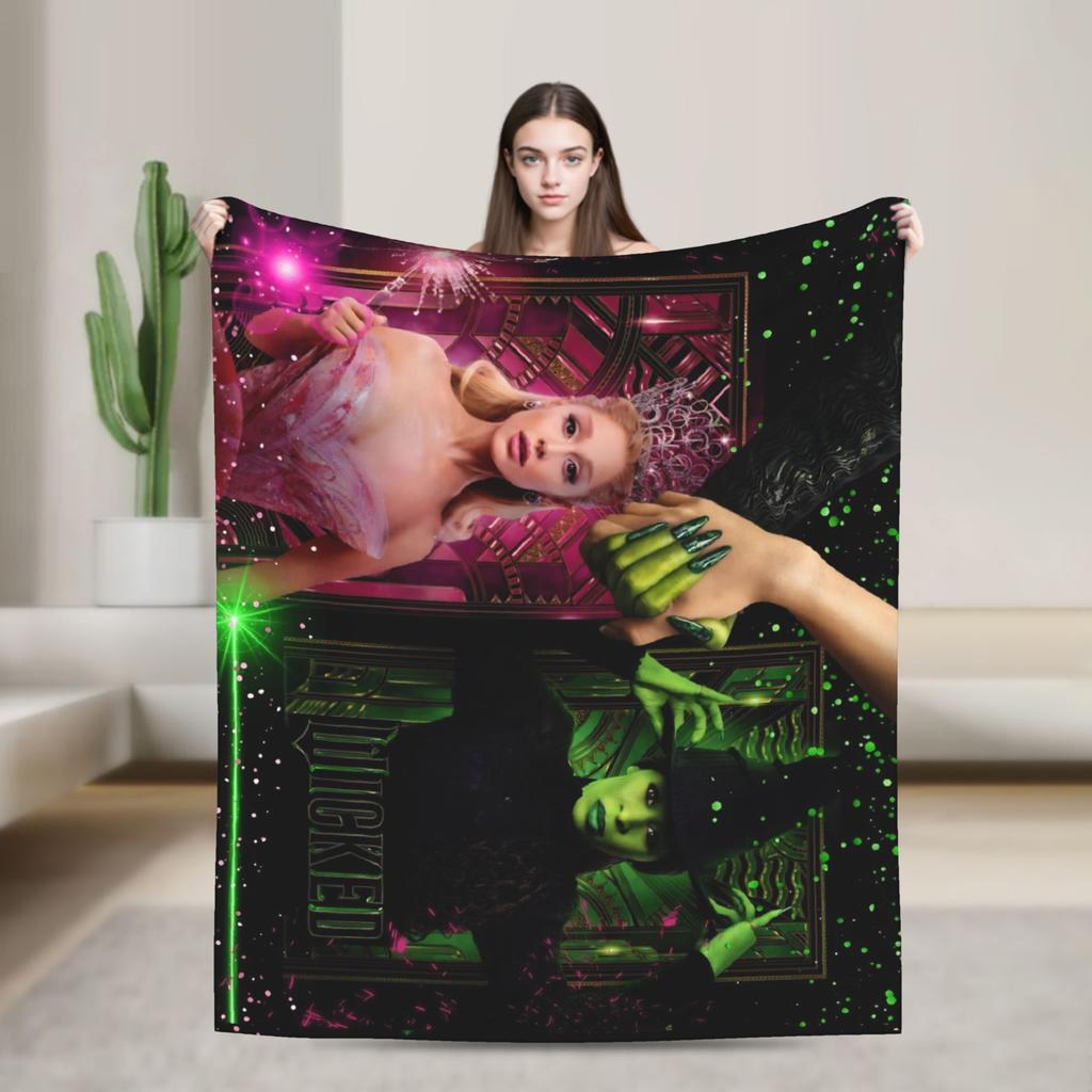 Wicked For Good Elphaba Glinda Flannel Blankets Witch Musical Awesome Throw Blankets for Home 200x150cm Lightweight