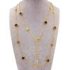 Titanium Steel 9MM Four-leaf Flower 20 Flowers Sweater Chain 90CM Double-sided Lucky Four-leaf Clover Necklace Spring Fall and Winter Necklace