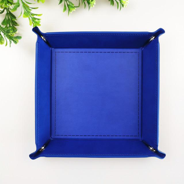 Leather Empty Entry Pocket Catch All Foldable PU Dice Organizational Tray for Desk Small Things Organization Folding Key
