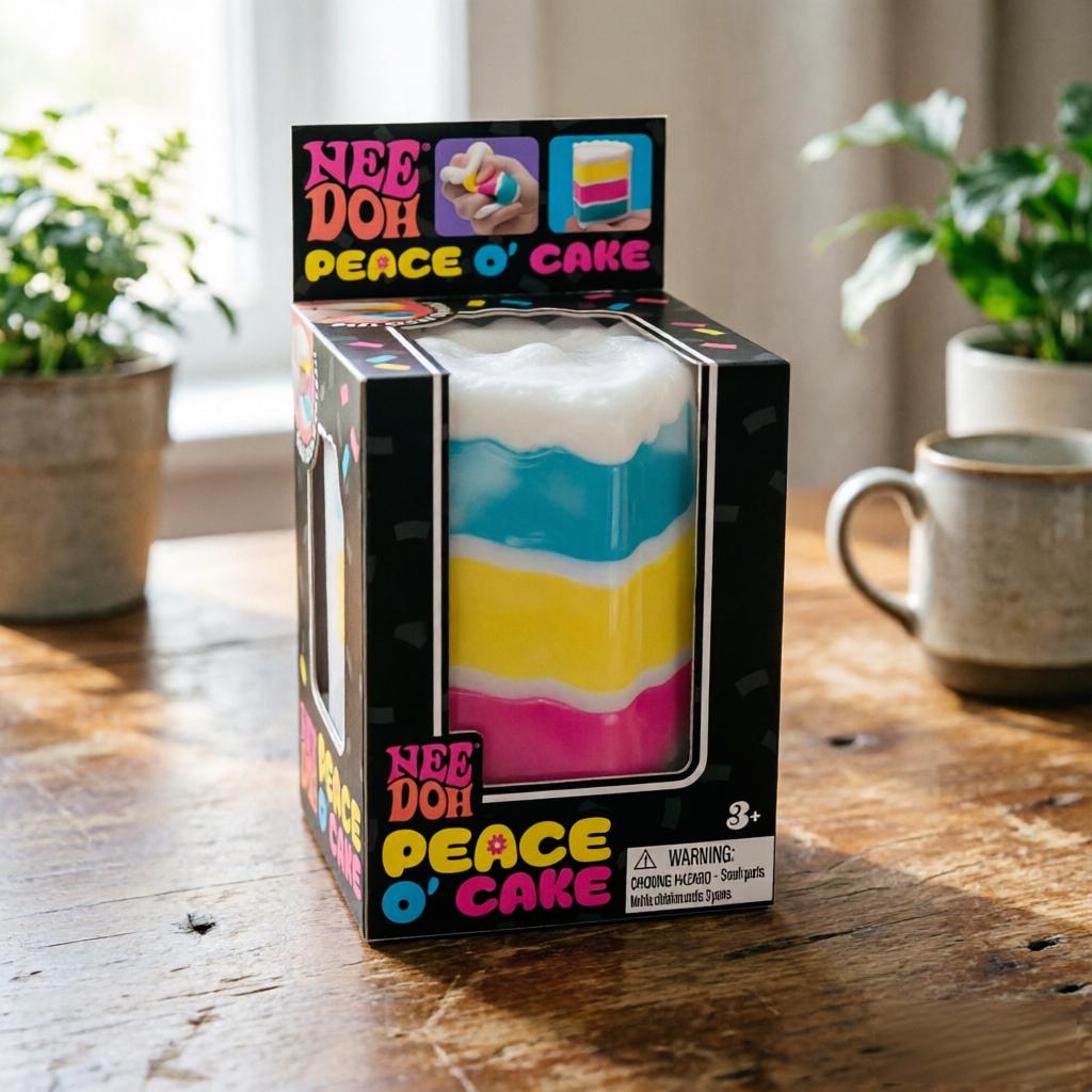 Schylling Nice Cake Sensory Fidget Cube Stress Relief Anxiety Sensory Tool for Focus ADHD & Calming Office Desk