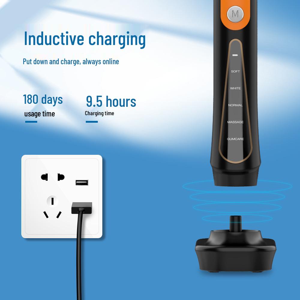 Magnetic Levitation Sonic Electric Toothbrush, Wireless Charging, Waterproof, Soft Bristles, Adult Model