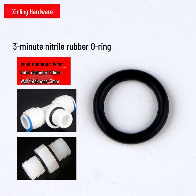 1-6 Minute Sealing Black O-Ring: Rubber Gasket for Water Pipe Joint, Threaded Interface Leak Prevention.