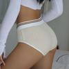 CINOON Women's Maillard Color Mid-Rise Panties Cotton Contrast Color Comfort Panties Trendy Stylish Body-Hugging Underwear
