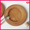 13 Inch Handmade Rattan Plate Decorative Round Placemat Bread Snack Serving Tray Table Decor Natural