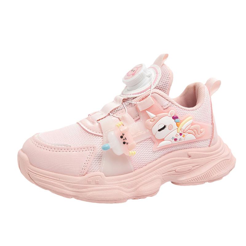 

Girls sneakers rotating buttons children s cartoon mesh dad shoes 2025 spring and autumn girls casual breathable mesh shoes 26-31 yards, 6 pairs in one hand розовый