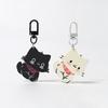 Cartoon Cute Kitten Pendants Keychain Women Men Backpack Earphone Case Hangings Decoration Gift