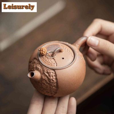 100ml Old Rock Clay Hammer Pattern Teapot Creative Tea Infuser Pot Tea Brewing Kettle with Filter Green Tea Tea Items Ornaments